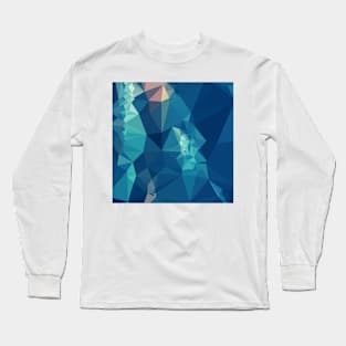 Ball Blue Abstract Low Polygon Background Long Sleeve T-Shirt